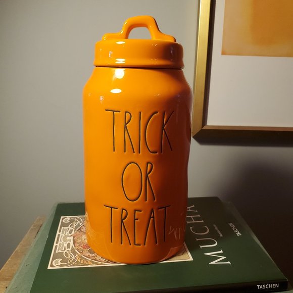 Rae Dunn Trick or Treat Orange Halloween Canister - Picture 1 of 1